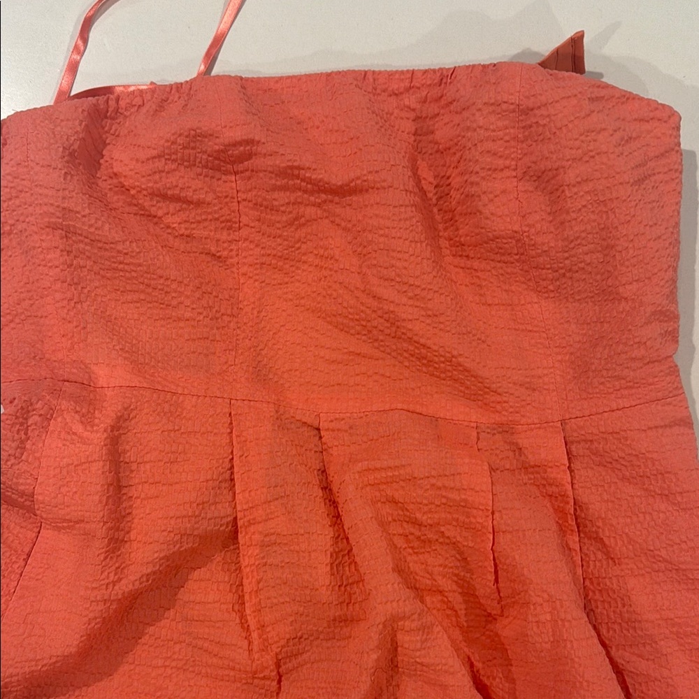 J. Crew Vibrant Orange Strapless Dress - Picture 3 of 3